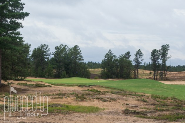 Lots of room to the right on #3, and the mound will feed the ball back to the green.