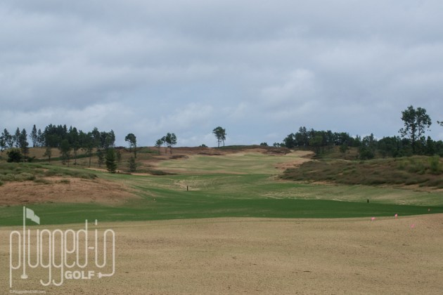 The long, up hill par 5 fourth.