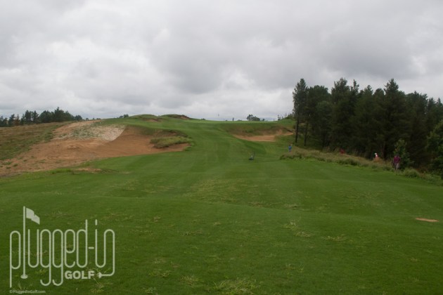 The short, uphill par 3 eighth.