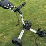 The Bag Boy Nitron Swivel Push Cart unfolded without a golf bag