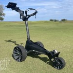 A picture of the Motocaddy M1 DHC electric caddy without a bag on it.