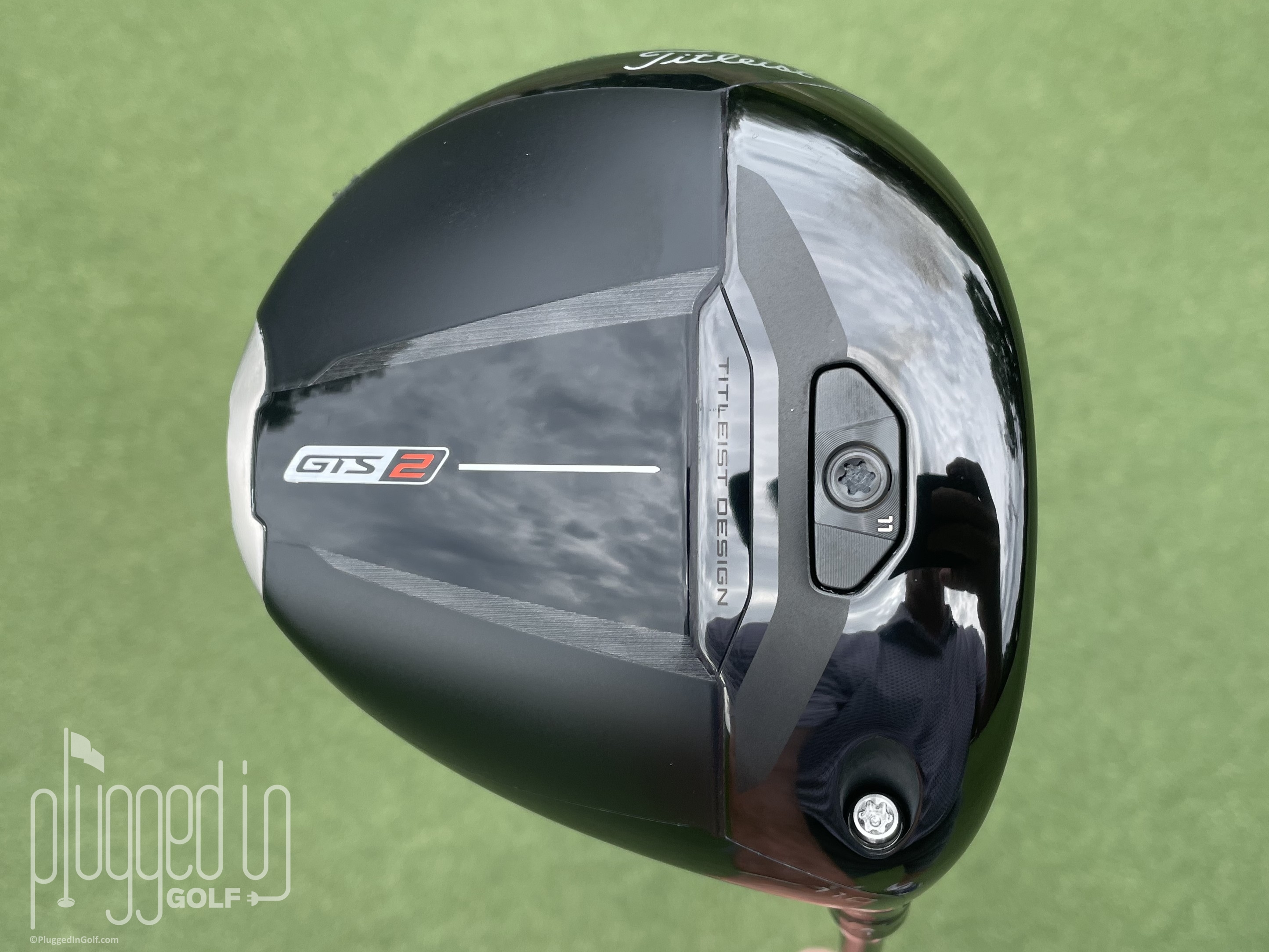 A picture of the sole of the Titleist GTS2 driver
