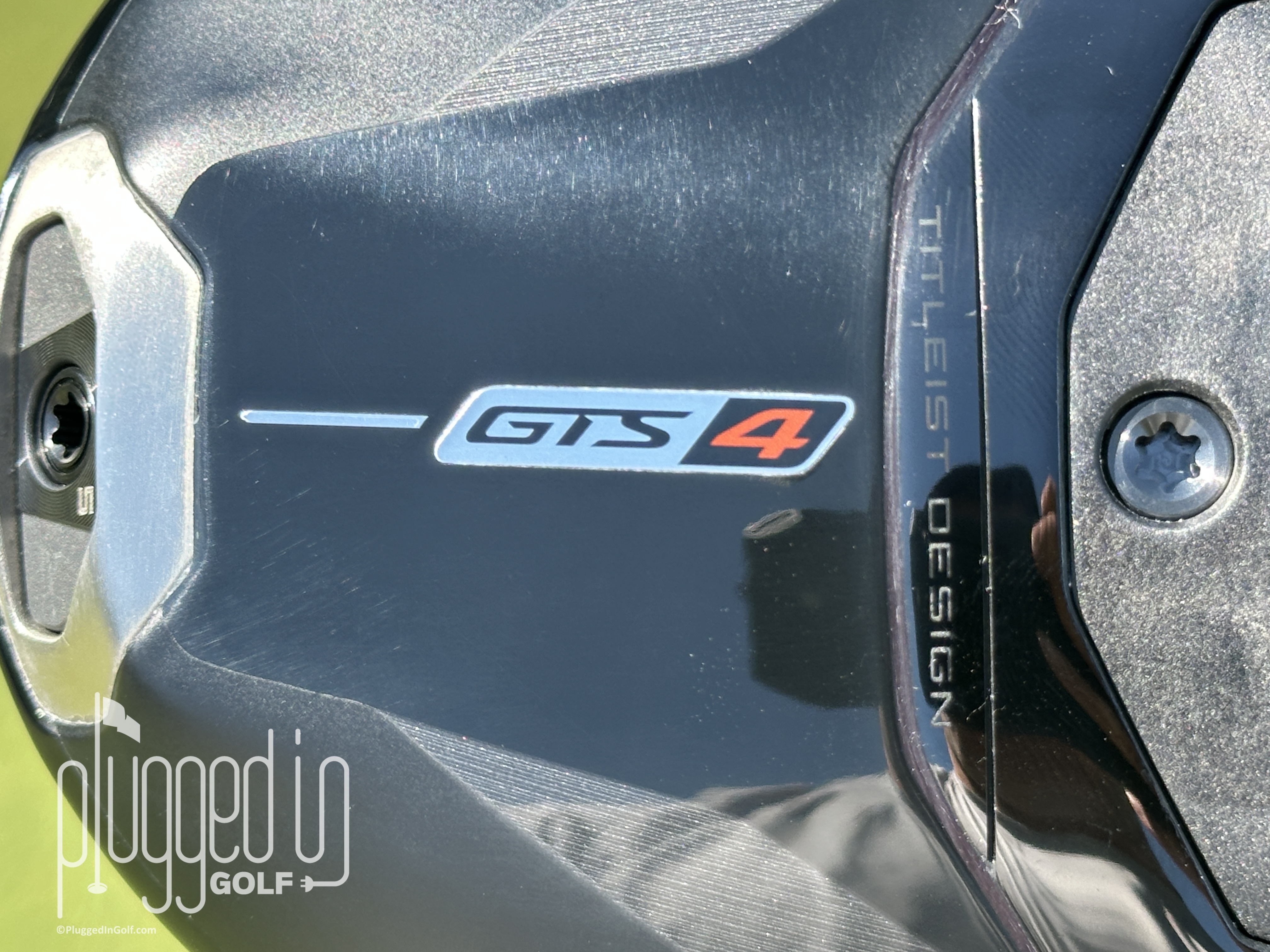 Close up of the sole of the Titleist GTS4 driver