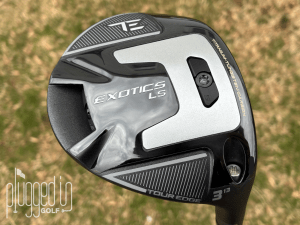 Tour Edge Exotics LS fairway wood 8 The sole of the Tour Edge Exotics LS fairway wood 8