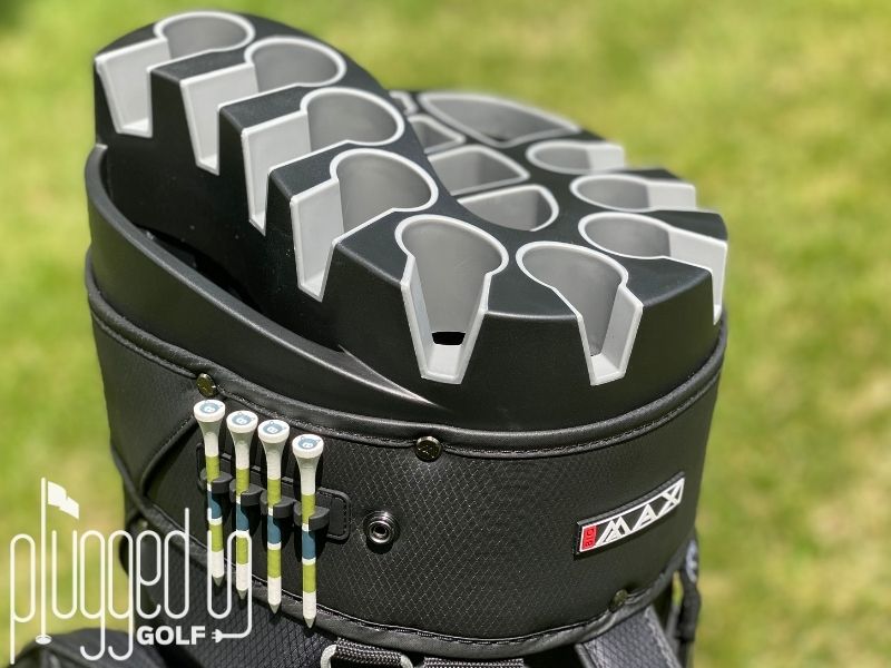 Picture of the right side of the Silencio divider top on the BIG MAX Dri Lite Silencio 3 cart bag.