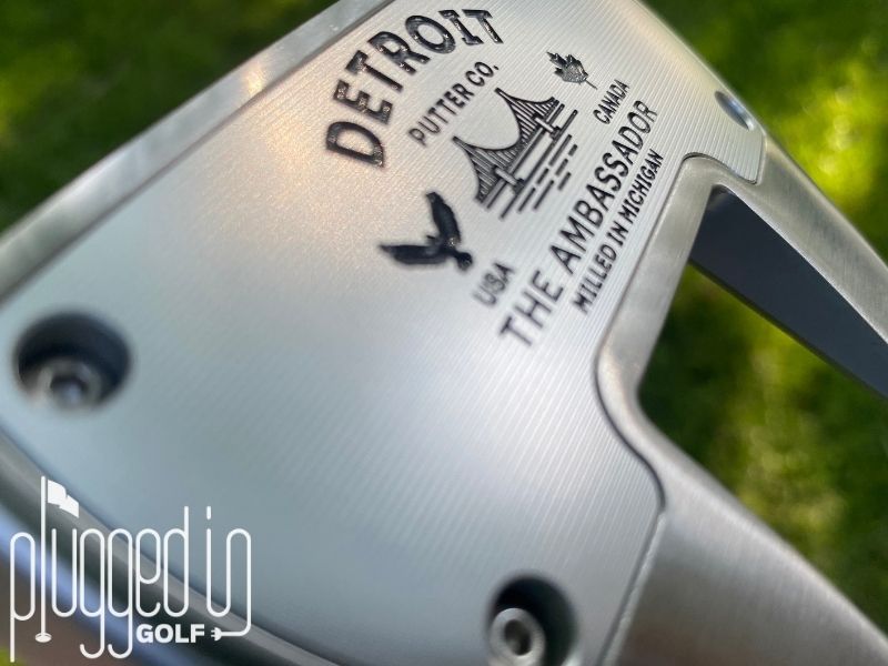 Picture of a closeup of the sole of The Detroit Putter Co. The Ambassador putter