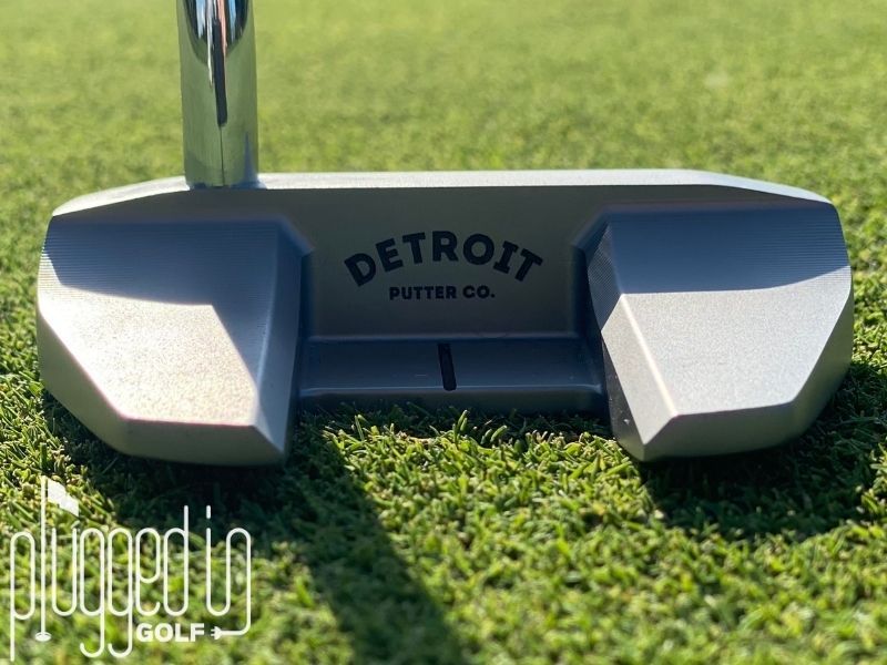 Straignt on picture of the back of The Detroit Putter Co. The Ambassador putter.