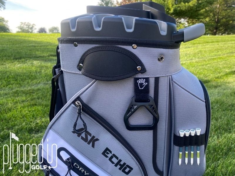 Photo of the materials and shaping of the top of the Ask Echo T-Lock 4.0 Cart Bag.