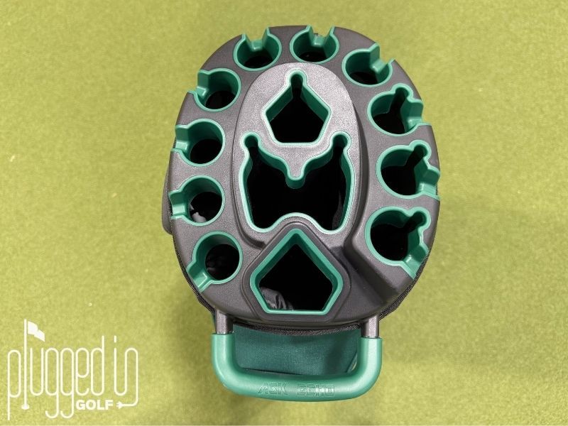 Picture of the top of the Club Top-Lock and dividers on the Ask Echo T-Lock 4.0 Cart Bag