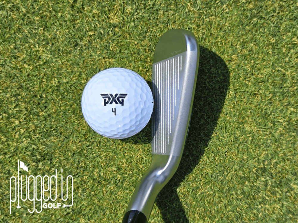 Cobra King Max Irons at address with ball